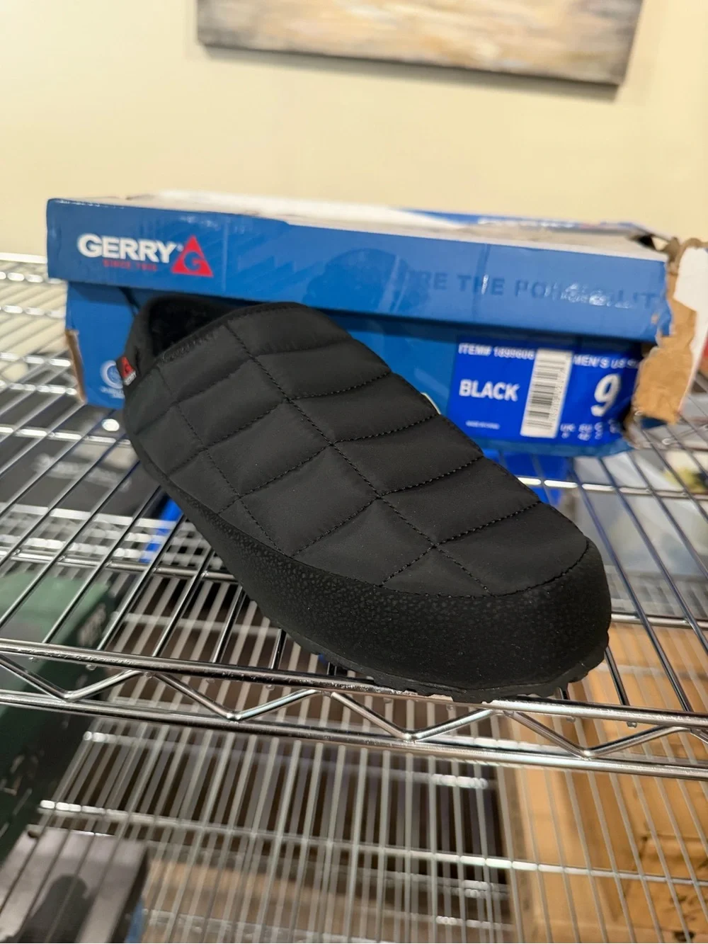 Gerry Men’s Slip On Puffer Comfort Walking Shoes Black Size 9 M US